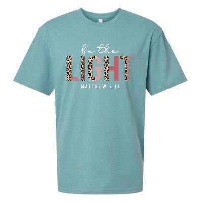 Be The Light Faith Jesus Christian Boho Leopard Cheetah Sueded Cloud Jersey T-Shirt