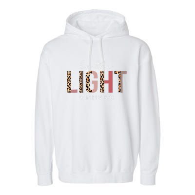 Be The Light Faith Jesus Christian Boho Leopard Cheetah Garment-Dyed Fleece Hoodie