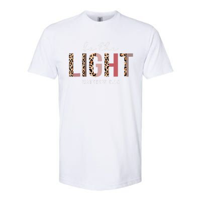 Be The Light Faith Jesus Christian Boho Leopard Cheetah Softstyle CVC T-Shirt