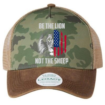 Be The Lion Not The Sheep Patriotic American Flag Legacy Tie Dye Trucker Hat