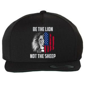 Be The Lion Not The Sheep Patriotic American Flag Wool Snapback Cap