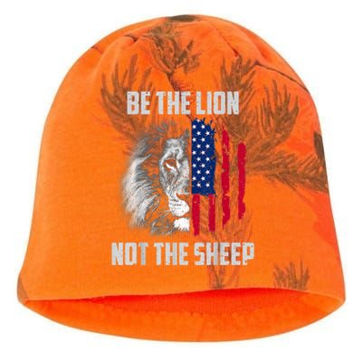 Be The Lion Not The Sheep Patriotic American Flag Kati - Camo Knit Beanie