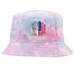 Be The Lion Not The Sheep Patriotic American Flag Tie-Dyed Bucket Hat