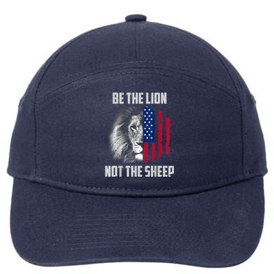 Be The Lion Not The Sheep Patriotic American Flag 7-Panel Snapback Hat