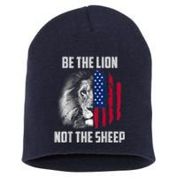 Be The Lion Not The Sheep Patriotic American Flag Short Acrylic Beanie