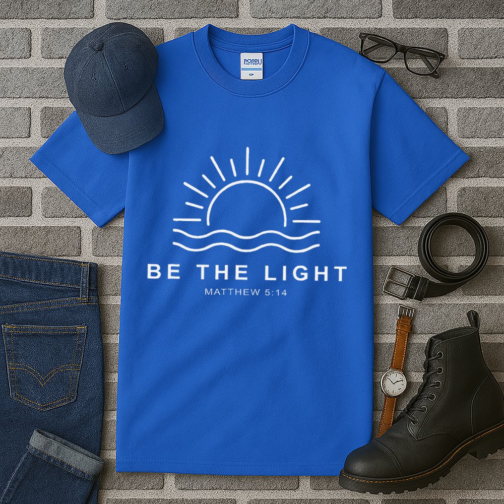 Be The Light Faith Religious Jesus Christian Tall T-Shirt