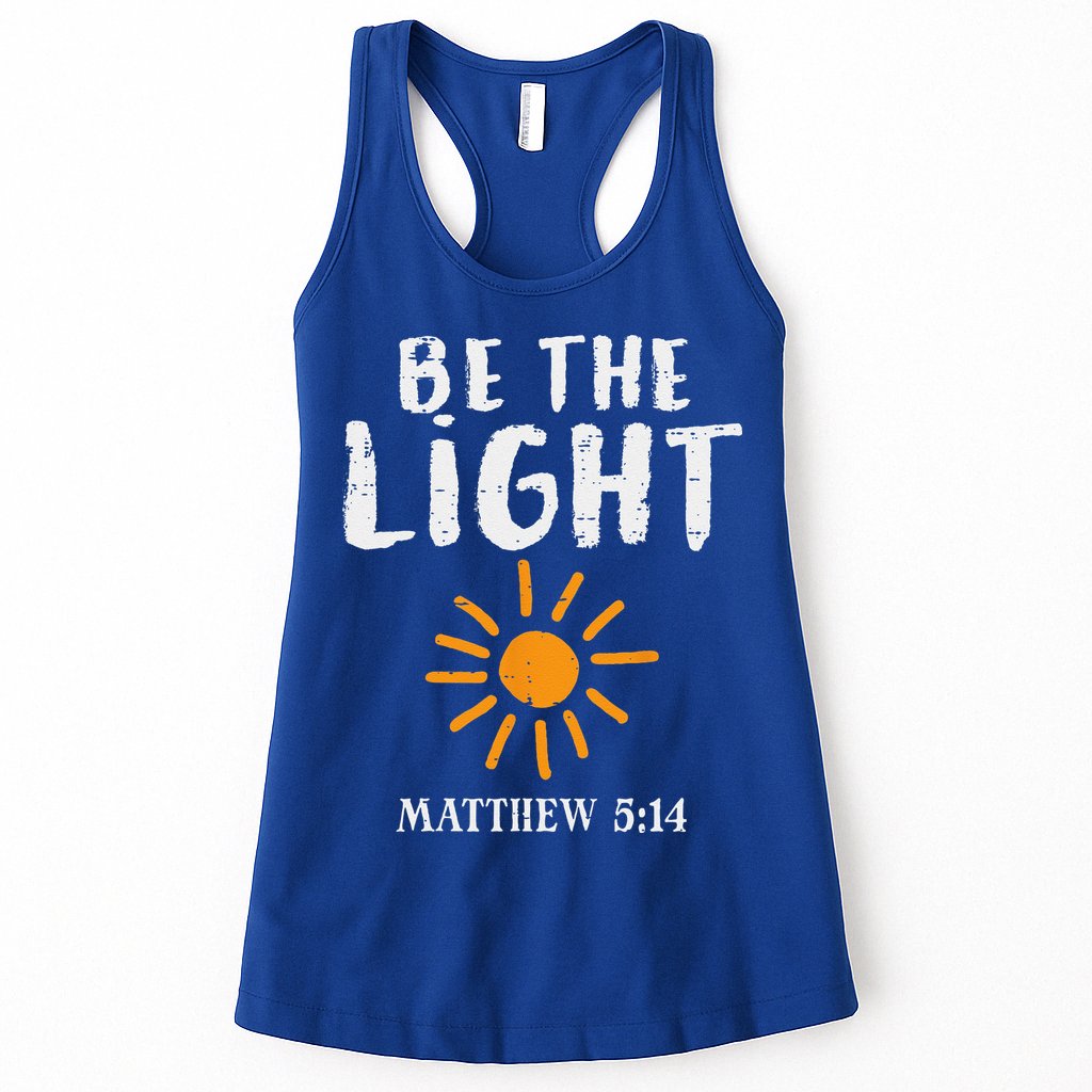 Be The Light Sun Matthew 514 Bible Christian Womens Tank Top