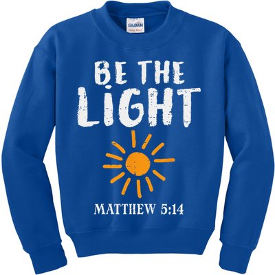 Be The Light Sun Matthew 514 Bible Christian Kids Sweatshirt