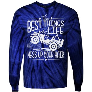 Best Things Life Mess Up Your Hair Fun Summer Truck Tie-Dye Long Sleeve Shirt