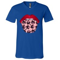 Bodybuilding Tongue Lifting Weights Gym Fitness Bodybuilder Cute Gift V-Neck T-Shirt