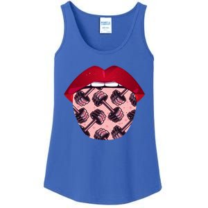 Bodybuilding Tongue Lifting Weights Gym Fitness Bodybuilder Cute Gift Ladies Essential Tank