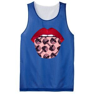 Bodybuilding Tongue Lifting Weights Gym Fitness Bodybuilder Cute Gift Mesh Reversible Basketball Jersey Tank