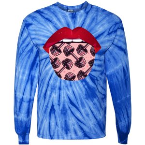 Bodybuilding Tongue Lifting Weights Gym Fitness Bodybuilder Cute Gift Tie-Dye Long Sleeve Shirt