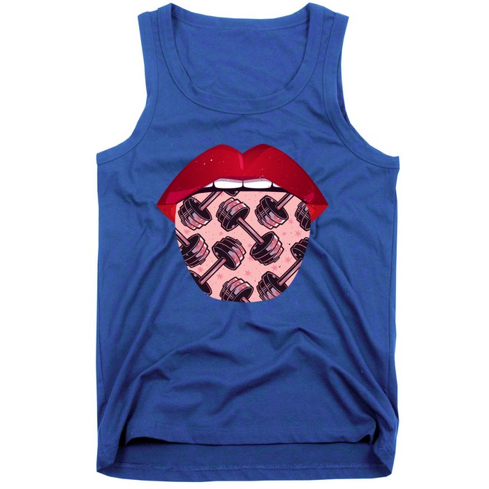 Bodybuilding Tongue Lifting Weights Gym Fitness Bodybuilder Cute Gift Tank Top