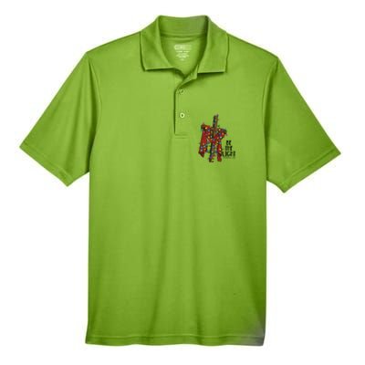 Be The Light Matthew 5 14 Christmas Jesus Cross Men's Origin Performance Pique Polo