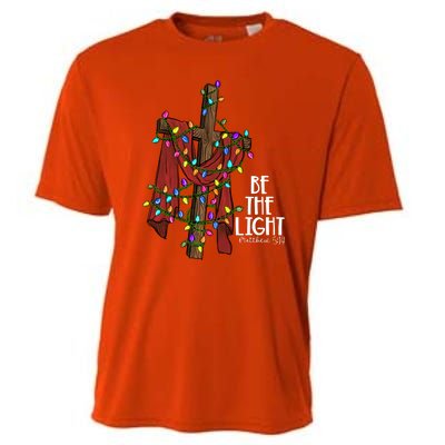 Be The Light Matthew 5 14 Christmas Jesus Cross Cooling Performance Crew T-Shirt