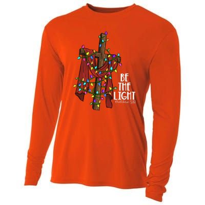 Be The Light Matthew 5 14 Christmas Jesus Cross Cooling Performance Long Sleeve Crew