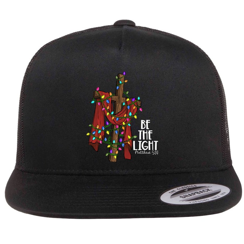 Be The Light Matthew 5 14 Christmas Jesus Cross Flat Bill Trucker Hat