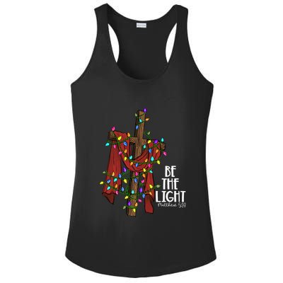 Be The Light Matthew 5 14 Christmas Jesus Cross Ladies PosiCharge Competitor Racerback Tank
