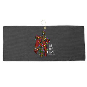 Be The Light Matthew 5 14 Christmas Jesus Cross Large Microfiber Waffle Golf Towel