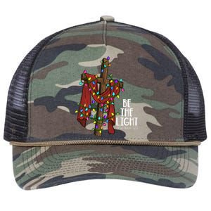 Be The Light Matthew 5 14 Christmas Jesus Cross Retro Rope Trucker Hat Cap