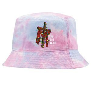 Be The Light Matthew 5 14 Christmas Jesus Cross Tie-Dyed Bucket Hat