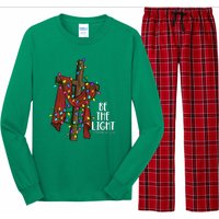 Be The Light Matthew 5 14 Christmas Jesus Cross Long Sleeve Pajama Set