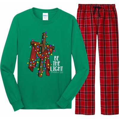 Be The Light Matthew 5 14 Christmas Jesus Cross Long Sleeve Pajama Set