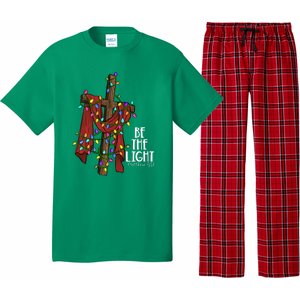 Be The Light Matthew 5 14 Christmas Jesus Cross Pajama Set