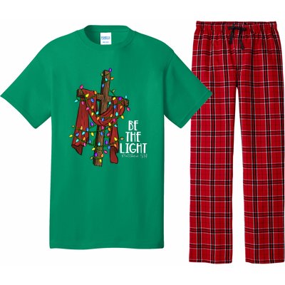 Be The Light Matthew 5 14 Christmas Jesus Cross Pajama Set