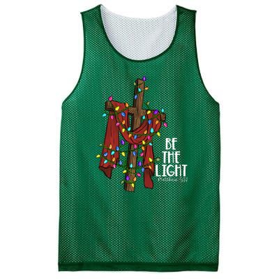 Be The Light Matthew 5 14 Christmas Jesus Cross Mesh Reversible Basketball Jersey Tank