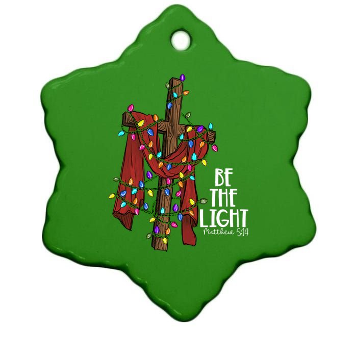 Be The Light Matthew 5 14 Christmas Jesus Cross Ceramic Star Ornament