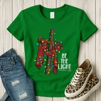 Be The Light Matthew 5 14 Christmas Jesus Cross Womens T-Shirt