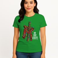 Be The Light Matthew 5 14 Christmas Jesus Cross Womens T-Shirt