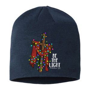 Be The Light Matthew 5 14 Christmas Jesus Cross Sustainable Beanie