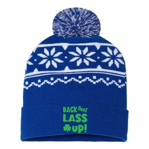 Back That Lass Up Funny St Patricks Day Gift USA-Made Snowflake Beanie