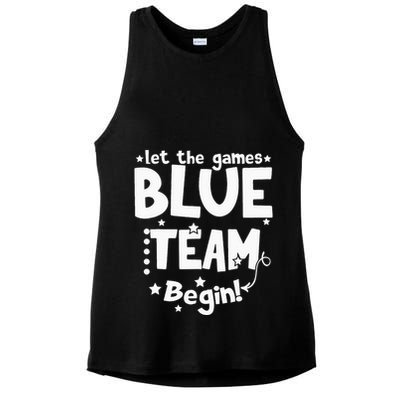 Blue Team Let The Games Begin Field Trip Day Ladies PosiCharge Tri-Blend Wicking Tank