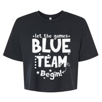 Blue Team Let The Games Begin Field Trip Day Bella+Canvas Jersey Crop Tee