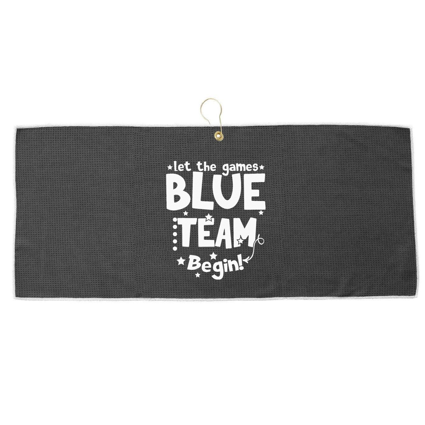 Blue Team Let The Games Begin Field Trip Day Large Microfiber Waffle Golf Towel