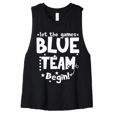 Blue Team Let The Games Begin Field Trip Day Women's Racerback Cropped Tank