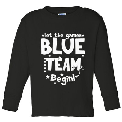 Blue Team Let The Games Begin Field Trip Day Toddler Long Sleeve Shirt
