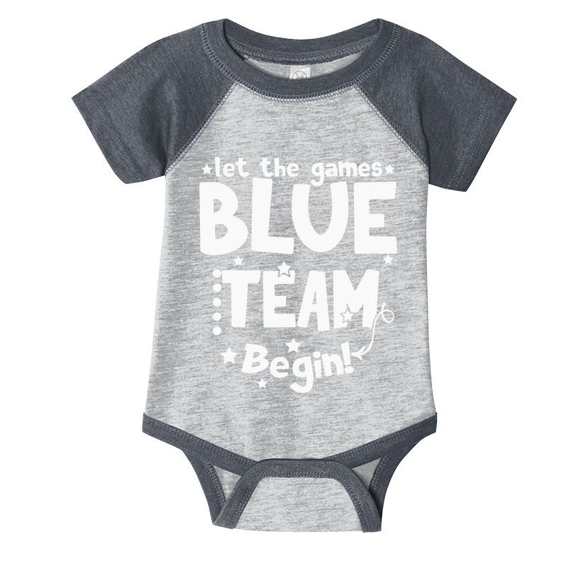 Blue Team Let The Games Begin Field Trip Day Infant Baby Jersey Bodysuit