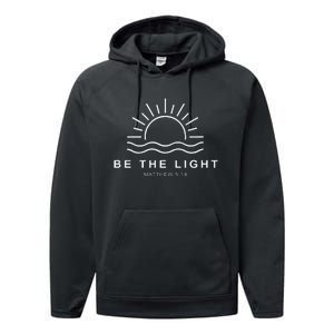 Be The Light Faith Religious Jesus Christian Performance Fleece Hoodie