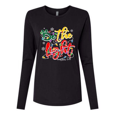 Be The Light Matthew 5 14 Jesus Christmas Lights Womens Cotton Relaxed Long Sleeve T-Shirt