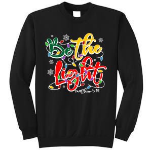 Be The Light Matthew 5 14 Jesus Christmas Lights Sweatshirt