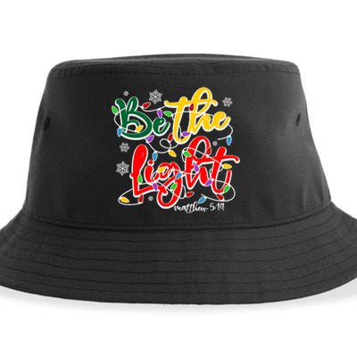 Be The Light Matthew 5 14 Jesus Christmas Lights Sustainable Bucket Hat