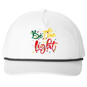 Be The Light Matthew 5 14 Jesus Christmas Lights Snapback Five-Panel Rope Hat