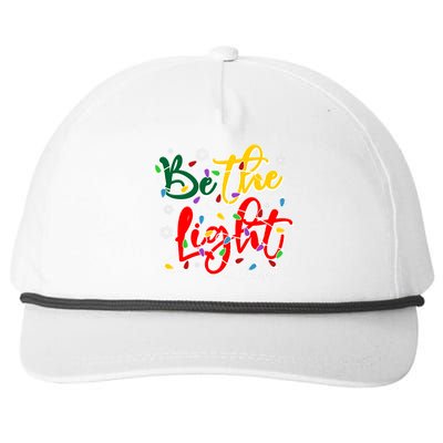 Be The Light Matthew 5 14 Jesus Christmas Lights Snapback Five-Panel Rope Hat