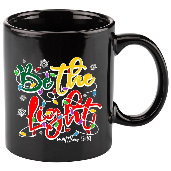 Be The Light Matthew 5 14 Jesus Christmas Lights 11oz C Handle Ceramic Mug