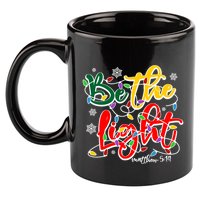 Be The Light Matthew 5 14 Jesus Christmas Lights 11oz C Handle Ceramic Mug